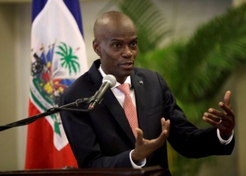 FILE PHOTO: Haiti's President Jovenel Moise speaks during a news conference to provide information about the measures concerning coronavirus, at the National Palace in Port-au-Prince, Haiti March 2, 2020. REUTERS/Andres Martinez Casares/File Photo